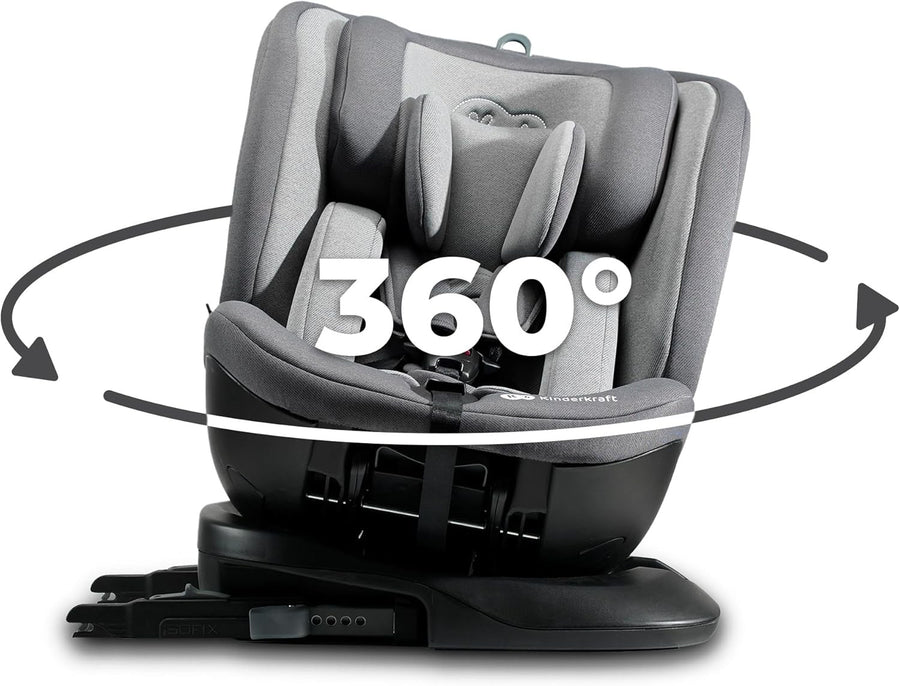360° Rotating i-Size Child Car Seat ISOFIX Birth–36kg All Stages Grey