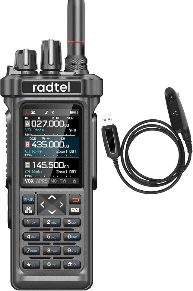 10W Long Range Ham Radio Walkie Talkie GPS APRS Bluetooth NOAA USB-C