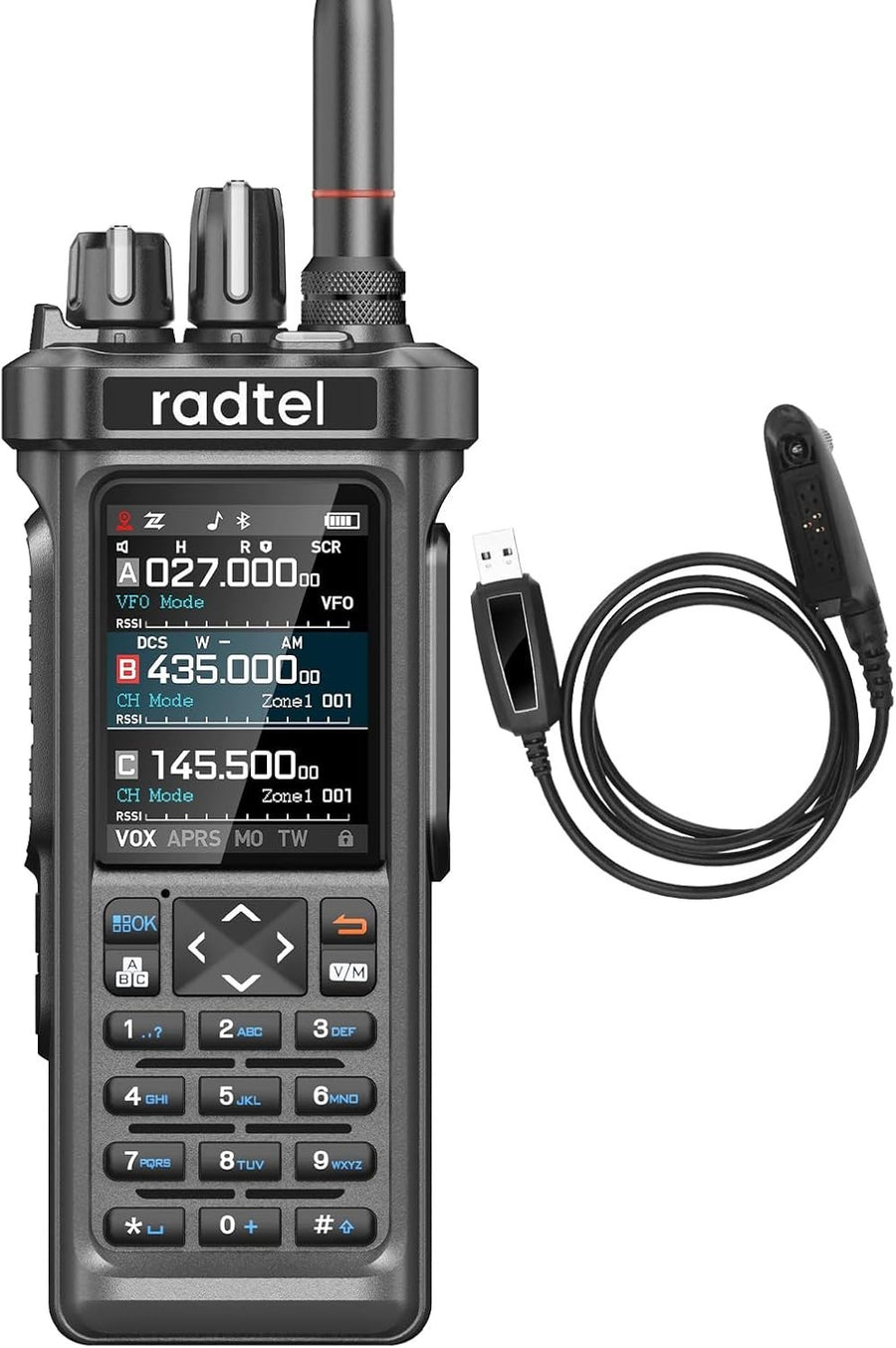 10W Long Range Ham Radio Walkie Talkie GPS APRS Bluetooth NOAA USB-C