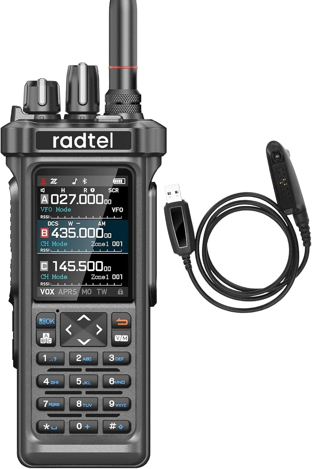 10W Long Range Ham Radio Walkie Talkie GPS APRS Bluetooth NOAA USB-C