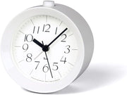 Minimalist Wooden Alarm Clock Silent Quartz Bedside Desk Clock White