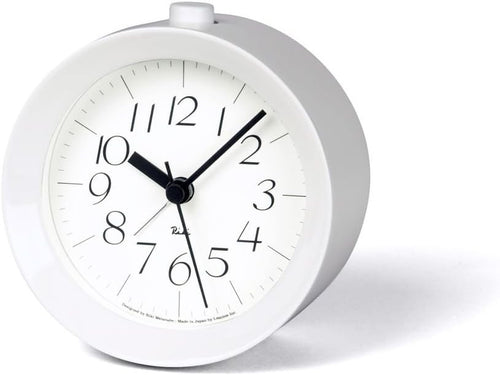 Minimalist Wooden Alarm Clock Silent Quartz Bedside Desk Clock White