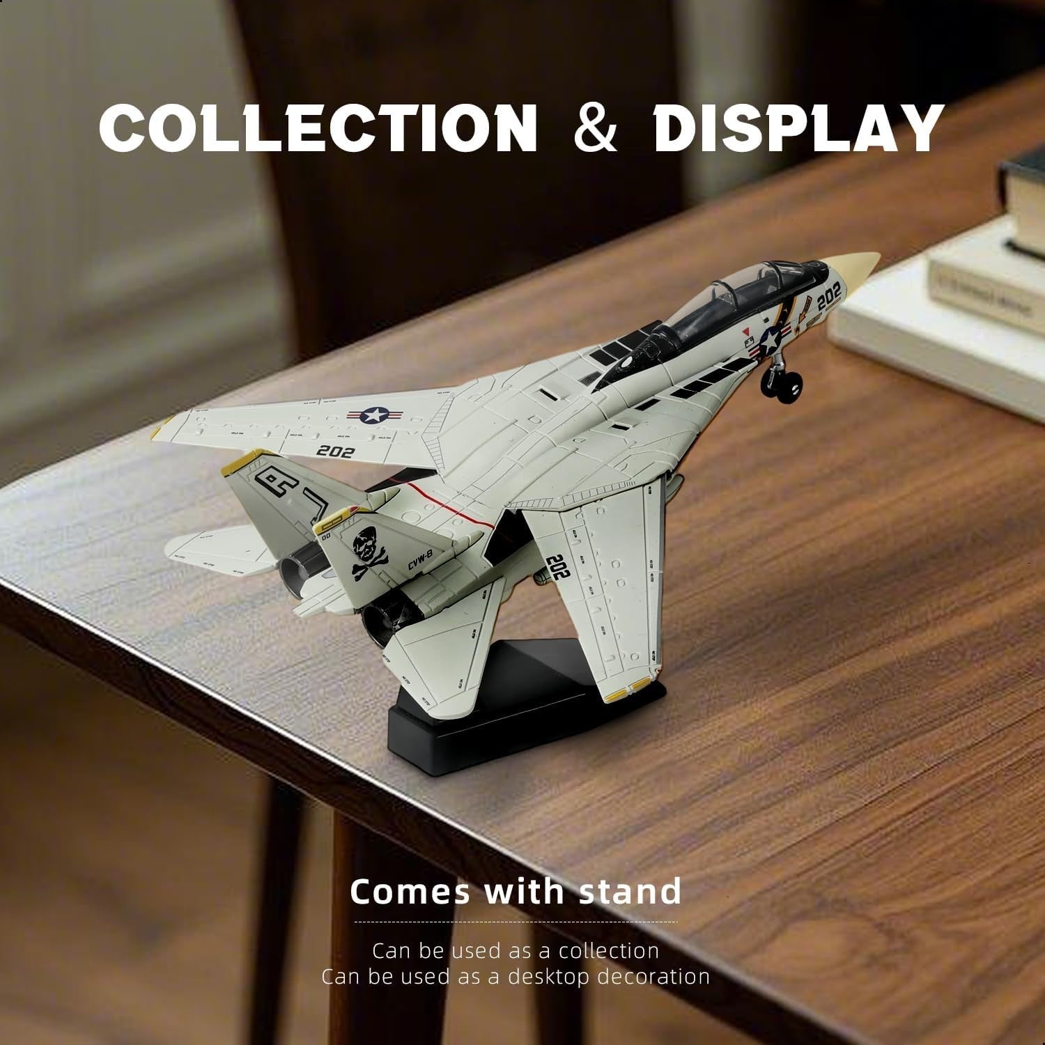 1:72 F-14 Tomcat Jet Model Kit Movable Wings DIY Build Set for Kids Gift
