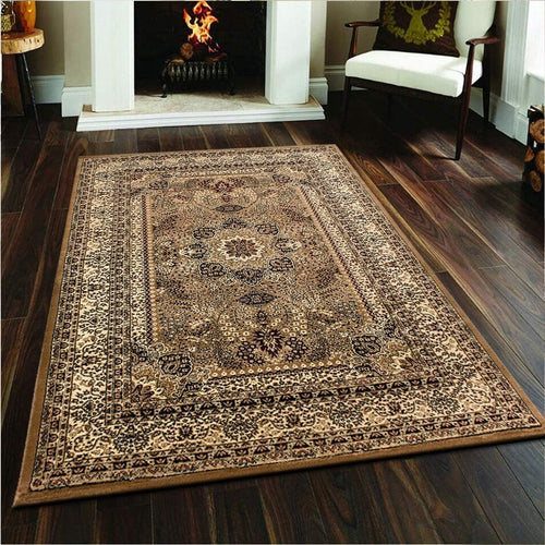 Beige Oriental Area Rug 160x230cm Soft Low Pile Classic Living Room Carpet