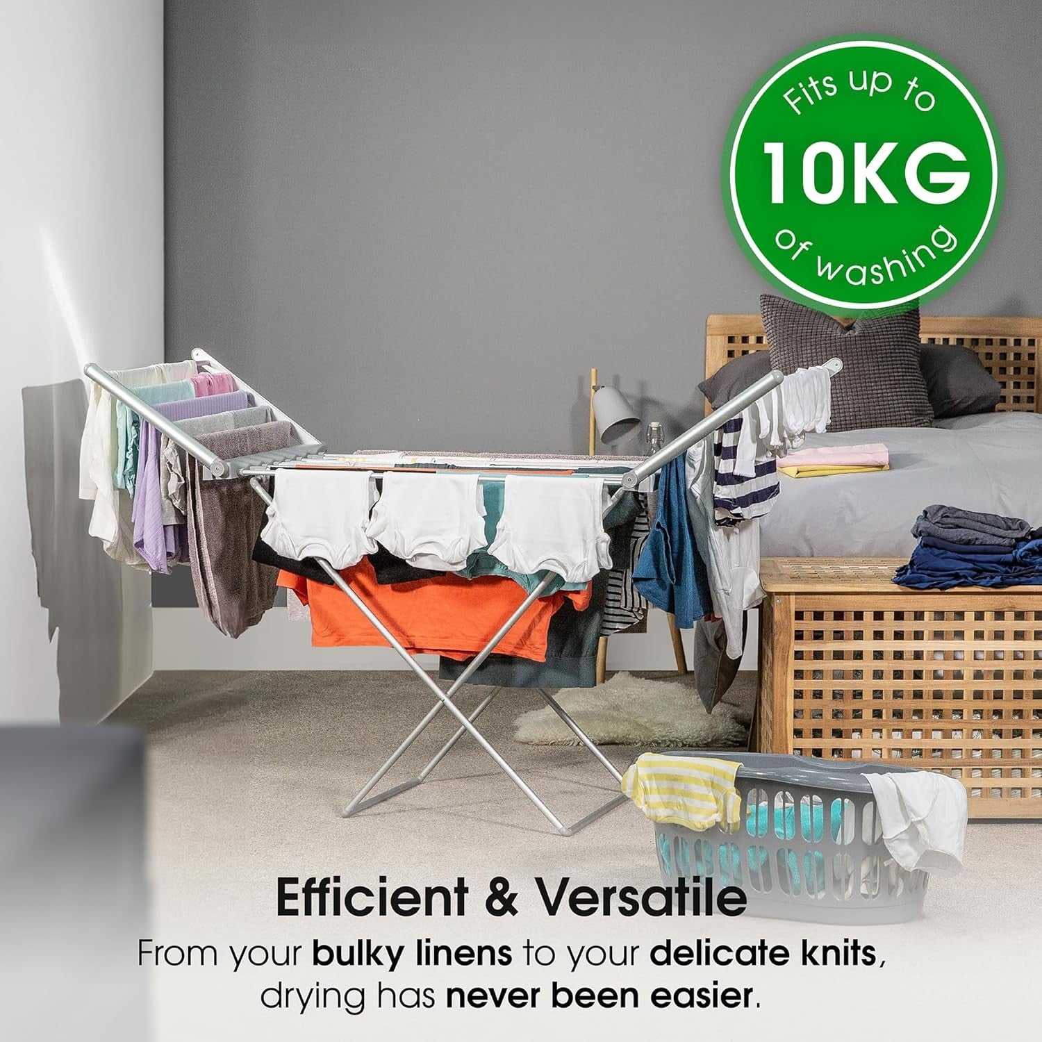 Heated Clothes Airer Electric Folding Drying Rack Indoor Energy Saving