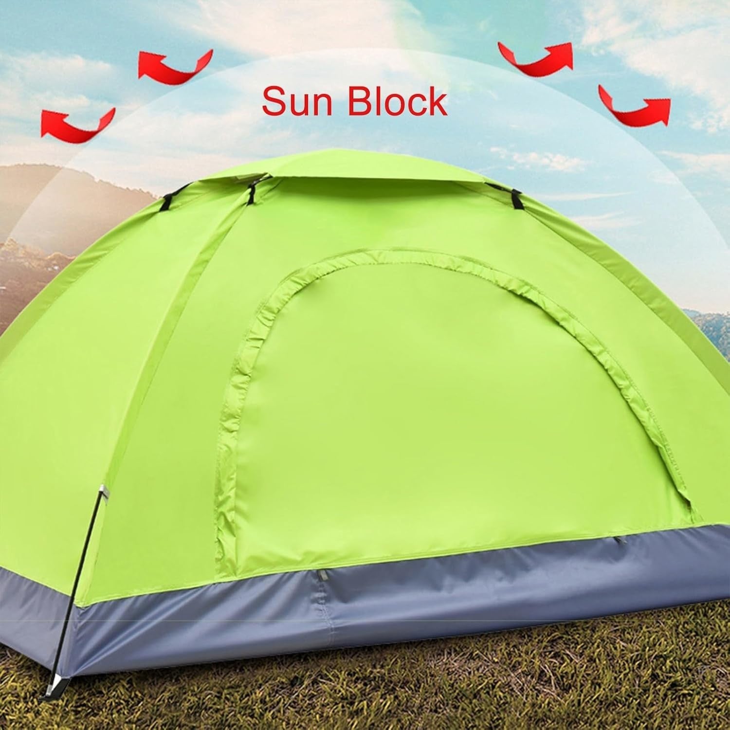 2 Person Lightweight Camping Tent Aluminium Poles Army Green