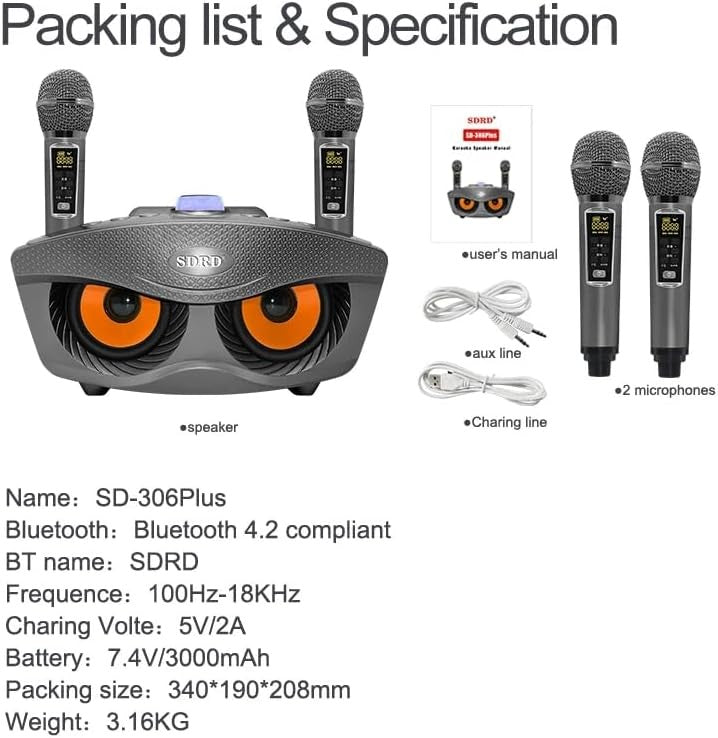 Omana Portable Karaoke Machine 30W Wireless Bluetooth Dual Mic Party Speaker