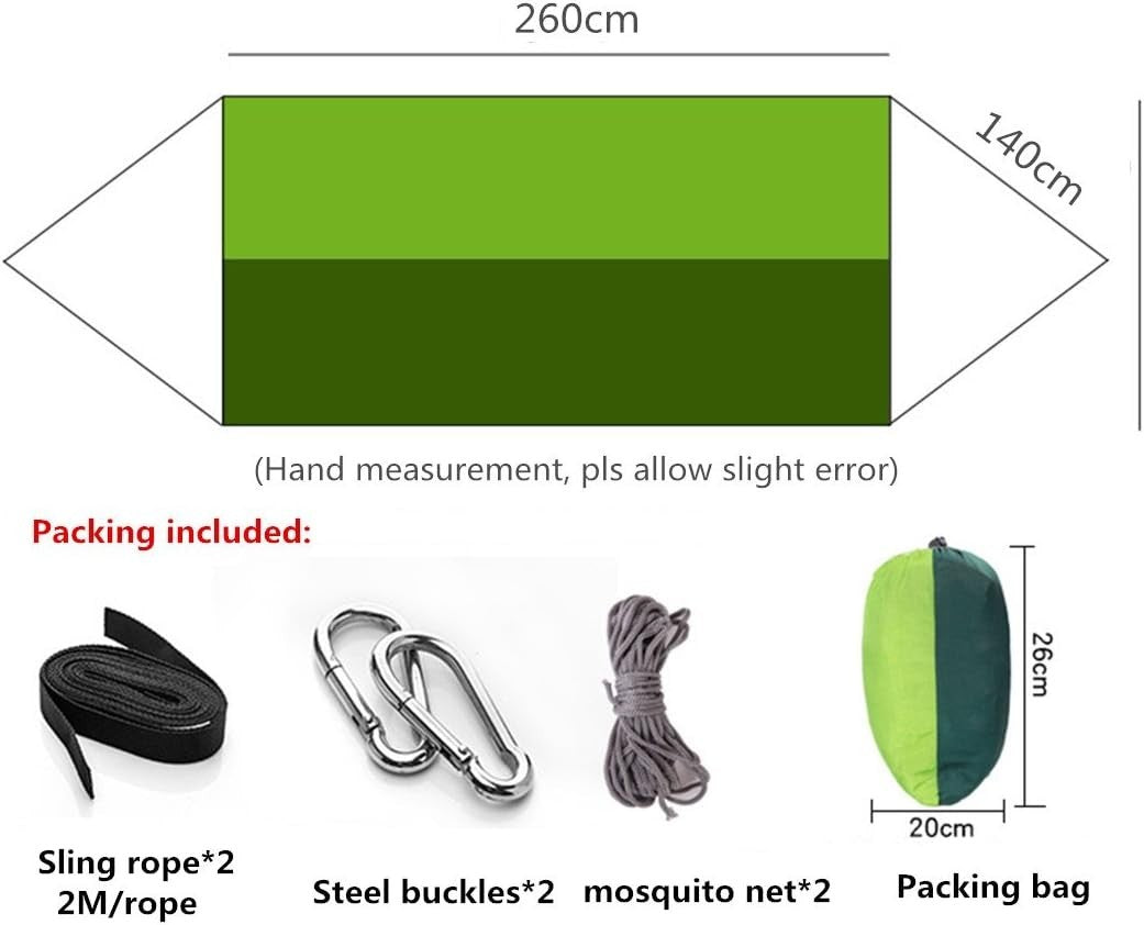 Camping Hammock with Mosquito Net 2 Person | 200kg Load | Portable & Lightweight