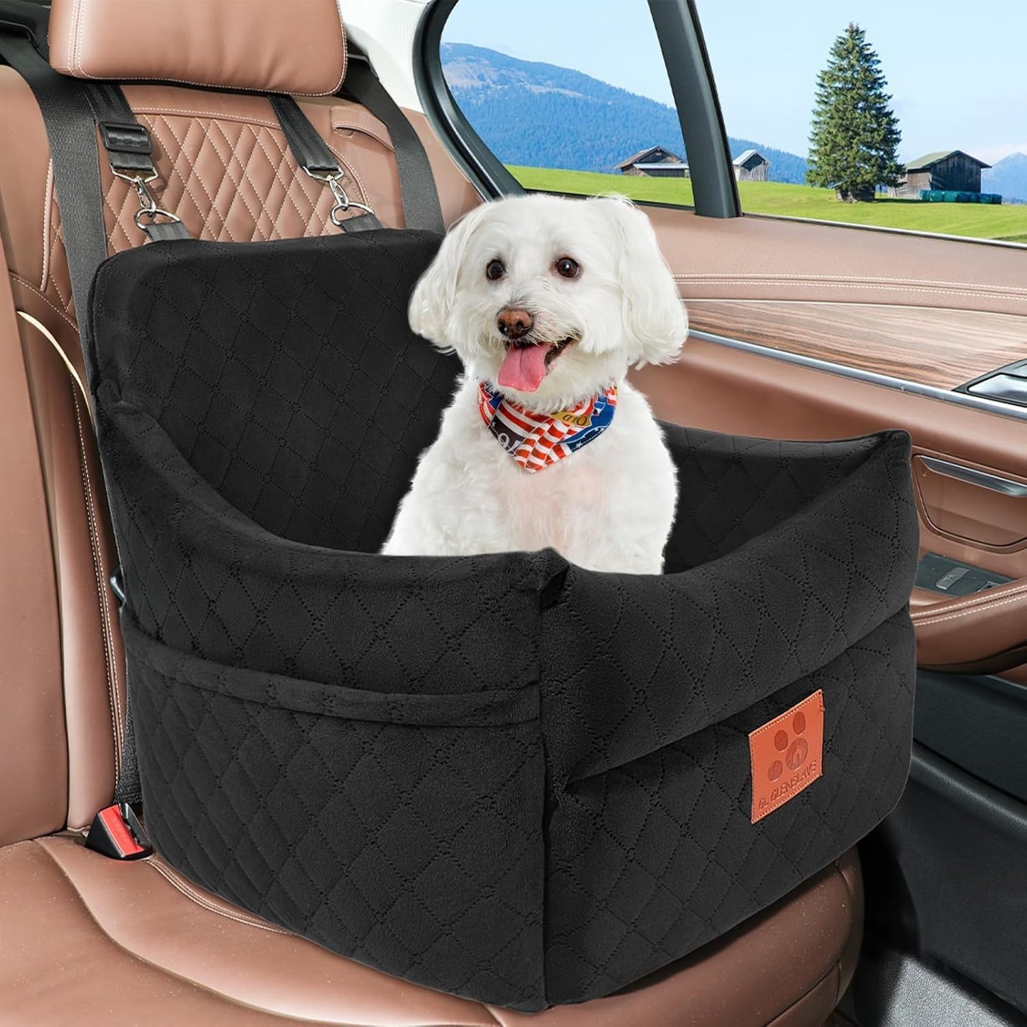 Dog Booster Car Seat Memory Foam Travel Bed Washable Up to 35lbs
