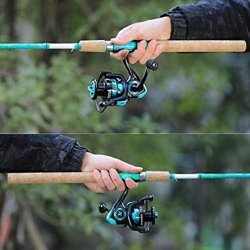 2 Pack Spinning Fishing Rod & Reel Combo 5'6" Carbon