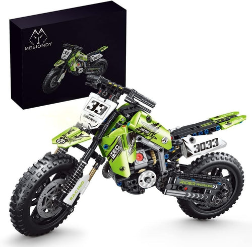 476PCS Dirt Bike Building Kit | Realistic Motorcycle Model | STEM Gift for Kids