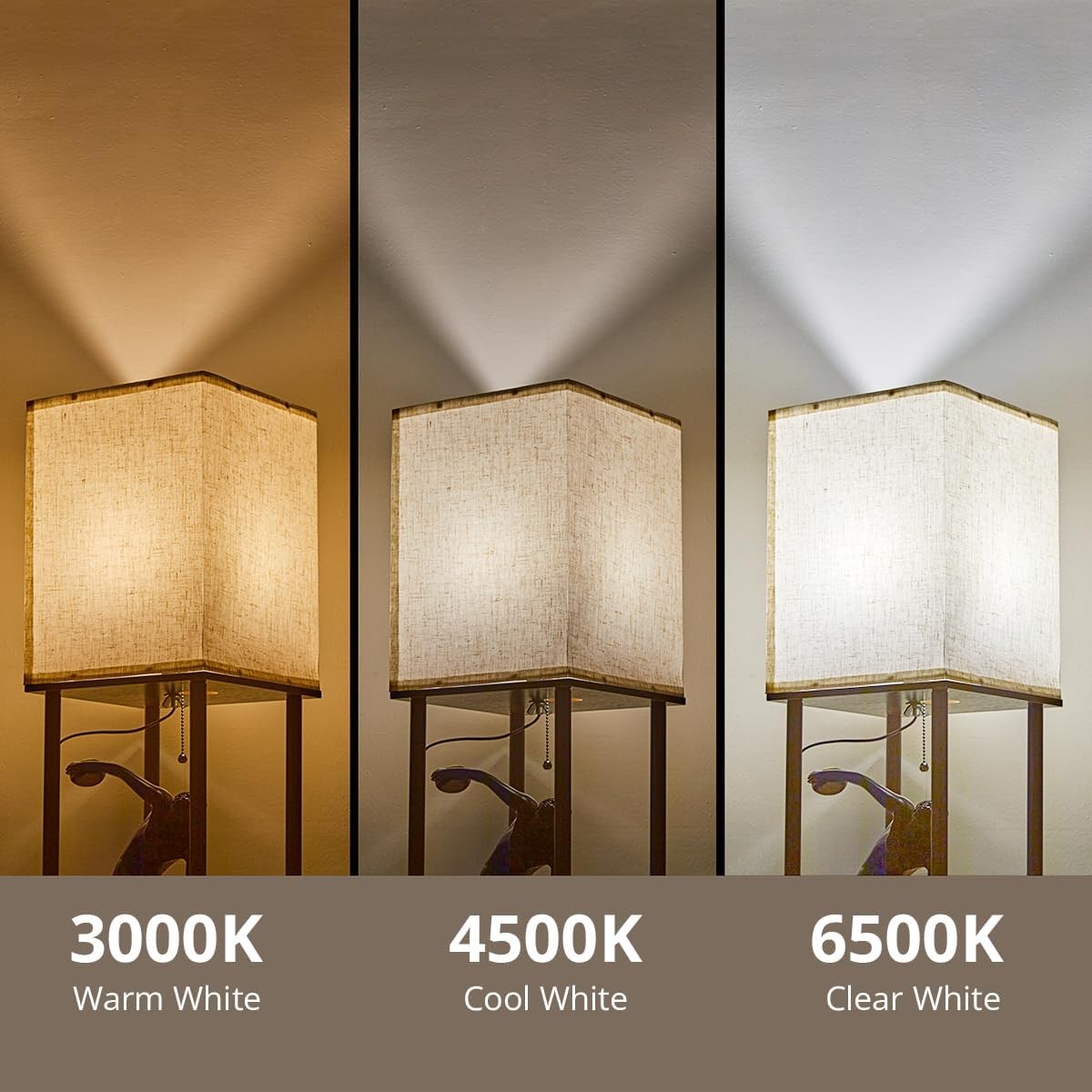 LED Floor Lamp with Shelves Dimmable Standing Light for Living Room