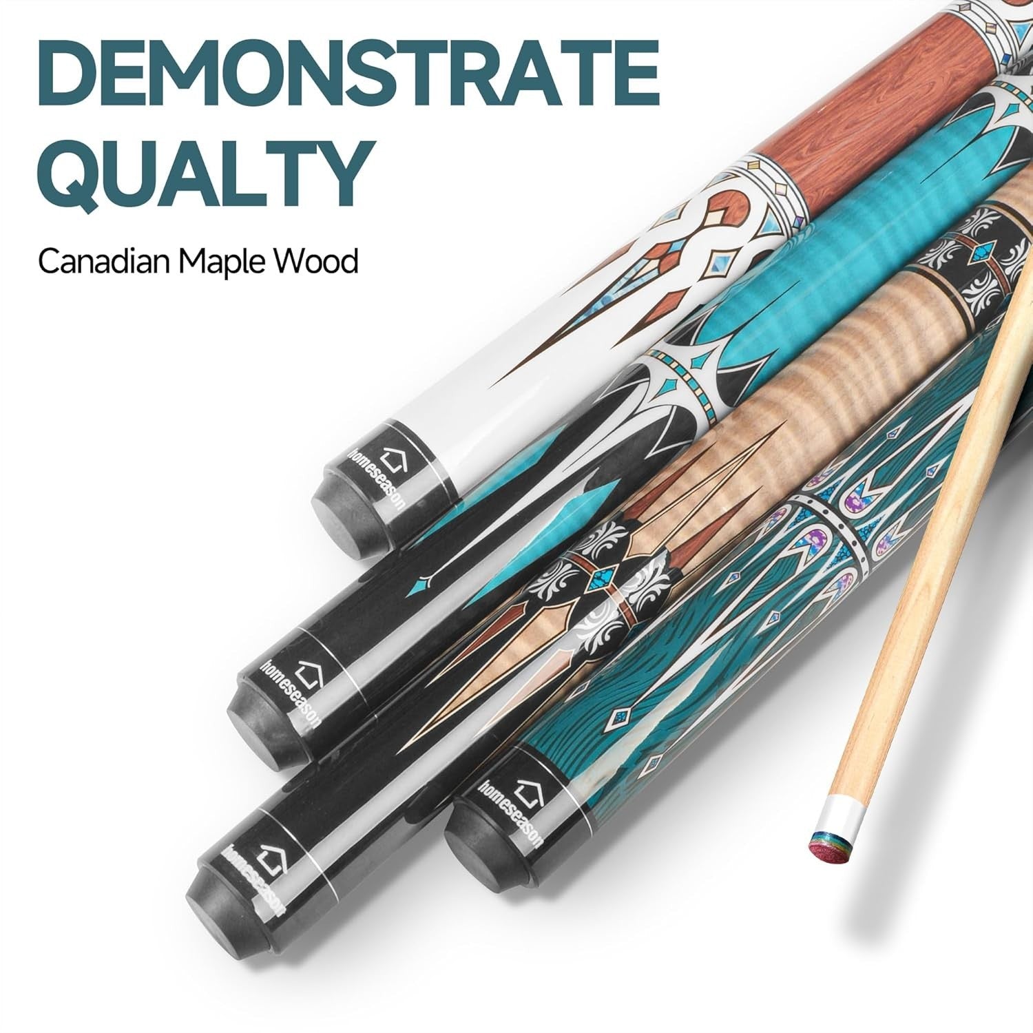 57" Pro Pool Cue Low Deflection Maple Billiard Stick 13mm 2-Piece