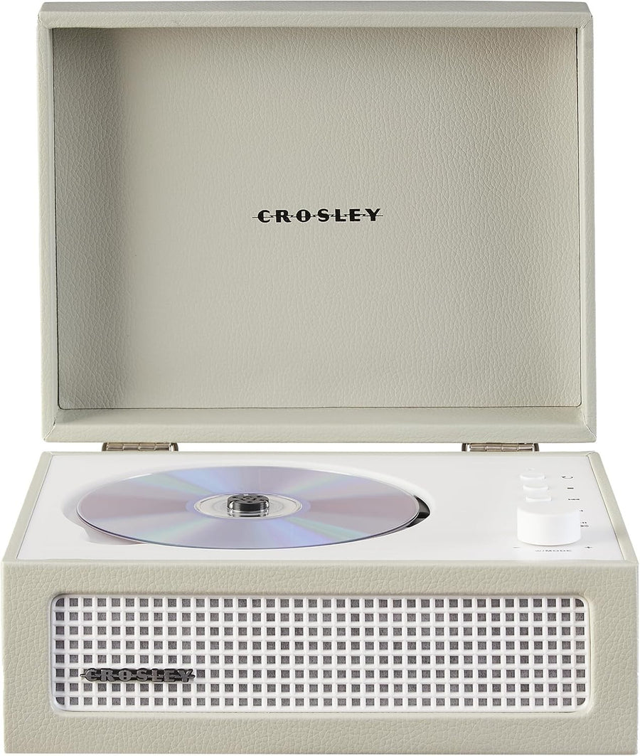 Vintage Suitcase CD Player Bluetooth FM Radio Rechargeable Speakers Dune