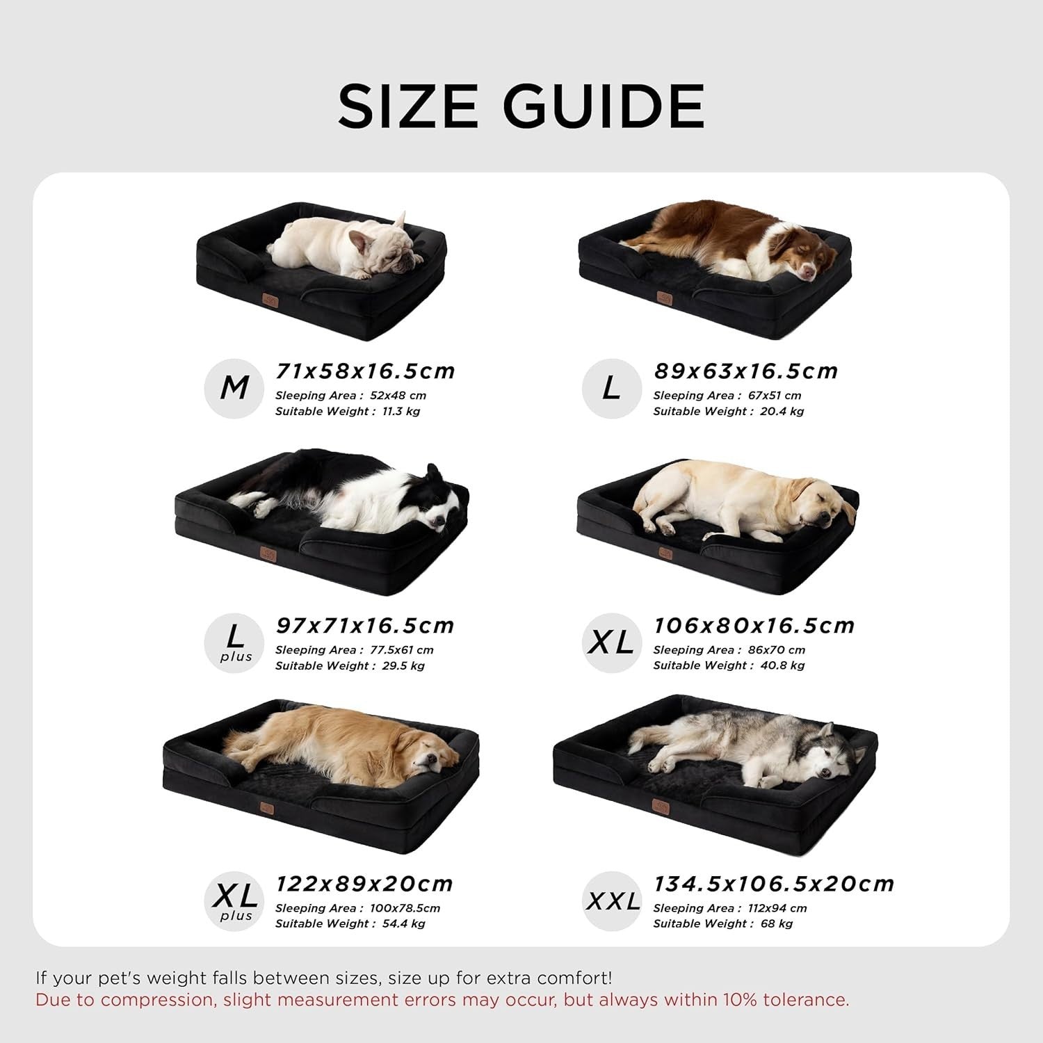 XXL Orthopedic Dog Bed 122x89cm Waterproof Black Sofa