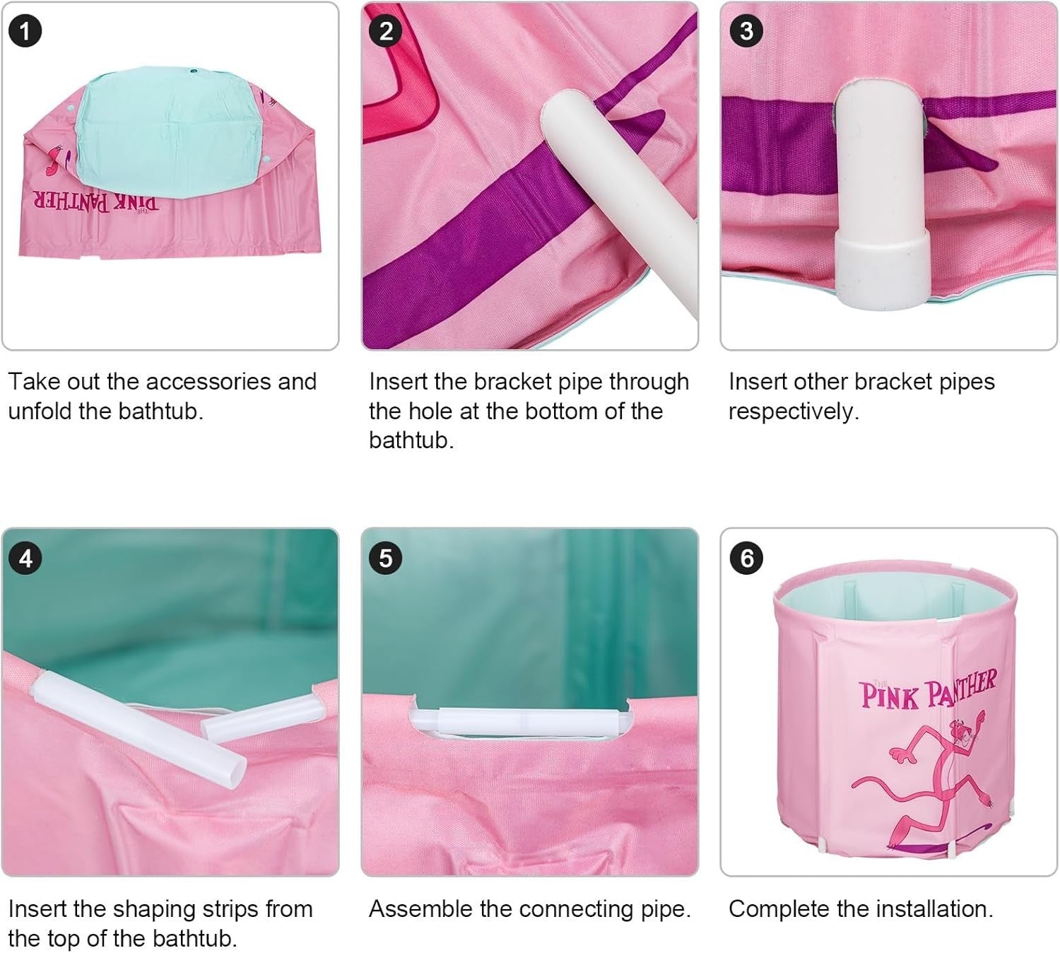 Portable Foldable Pink Adult Bathtub 70x65cm Non-Inflatable Indoor & Outdoor Spa