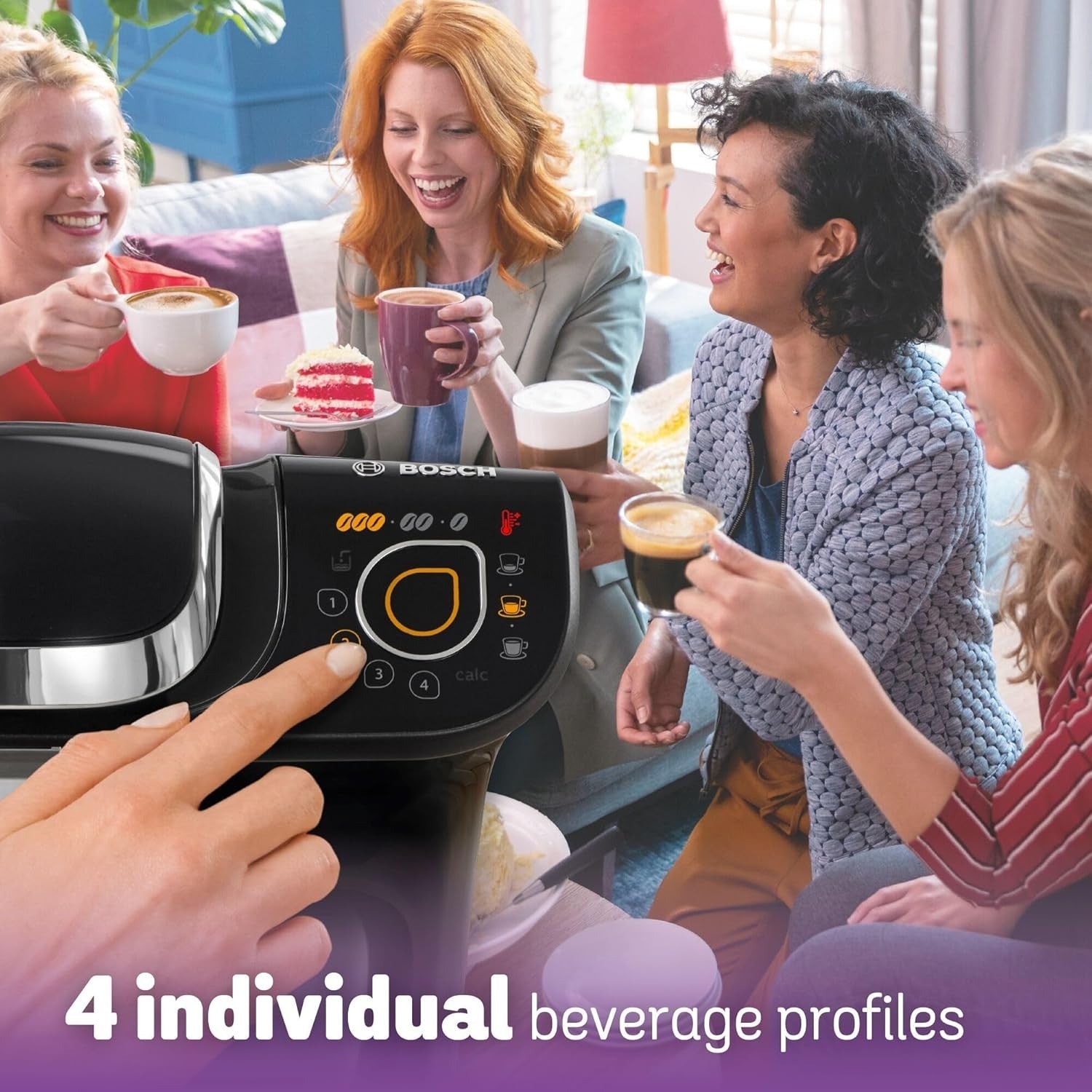 Pod Coffee Machine 1.3L Auto Clean Programmable Slim Design 1500W Espresso Maker