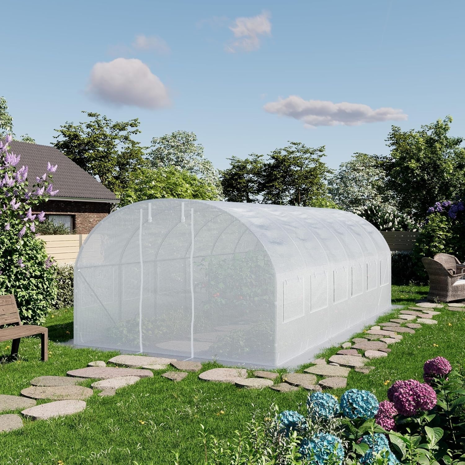 Large 4×6m Polytunnel Greenhouse with Windows | Heavy Duty Galvanised Steel
