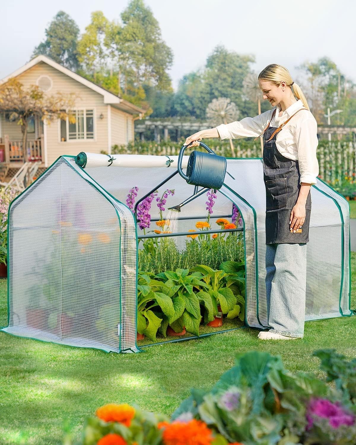 Mini Greenhouse Waterproof UV-Resistant PE Cover 71x36x36in | Reinforced