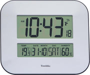 Large Radio Controlled Digital Wall Clock Temp Date Humidity Display Silent