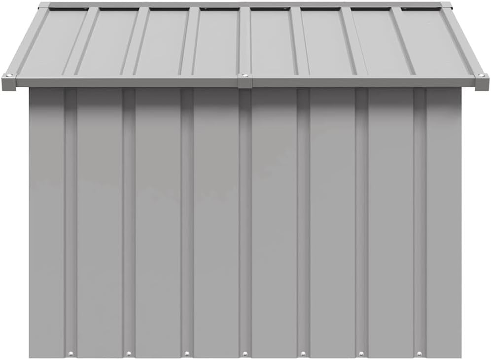 Galvanised Steel Outdoor Dog House Kennel with Weatherproof Roof 116x103x82cm