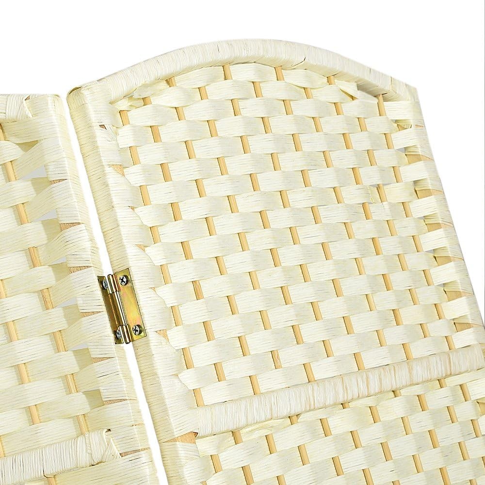 6 Panel Wicker Folding Room Divider Screen Privacy Partition for Home Office Bed