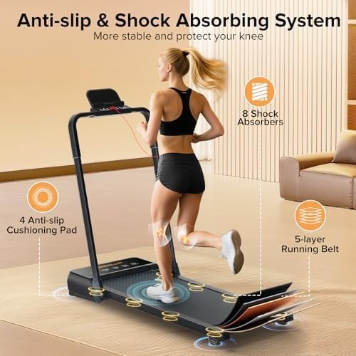 3-in-1 Foldable Walking Treadmill w/ Auto Incline & LED Display