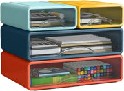 Desk Organizer 3 Stackable Drawers Clear Desktop Storage for Office & Makeup