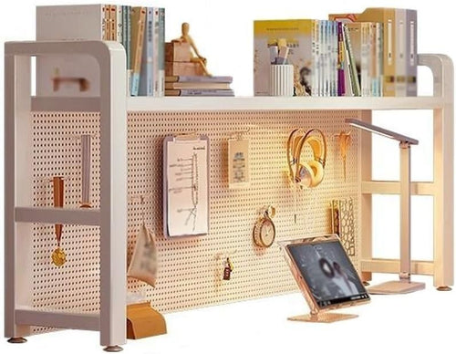 Single-Tier Metal Desk Hutch Shelf | Desktop Storage Rack 55cm/21.7in