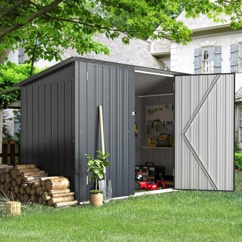 Lockable Metal Bike Shed Galvanised Steel Waterproof Outdoor Garden Storage Unit