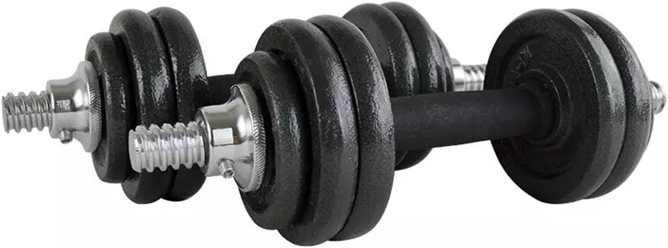 20kg Cast Iron Adjustable Dumbbell Set Non Slip Home Gym Strength Weights