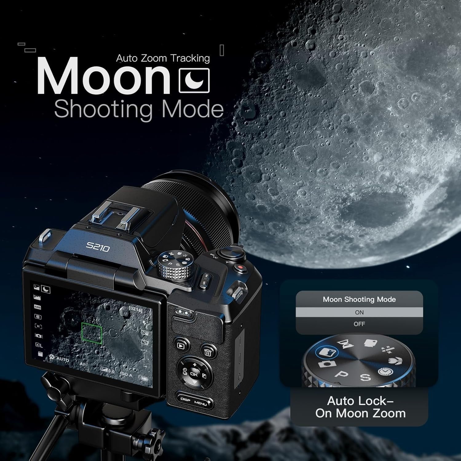 8K 64MP Digital Camera 16X Optical Zoom Flip Screen Vlogging Camera