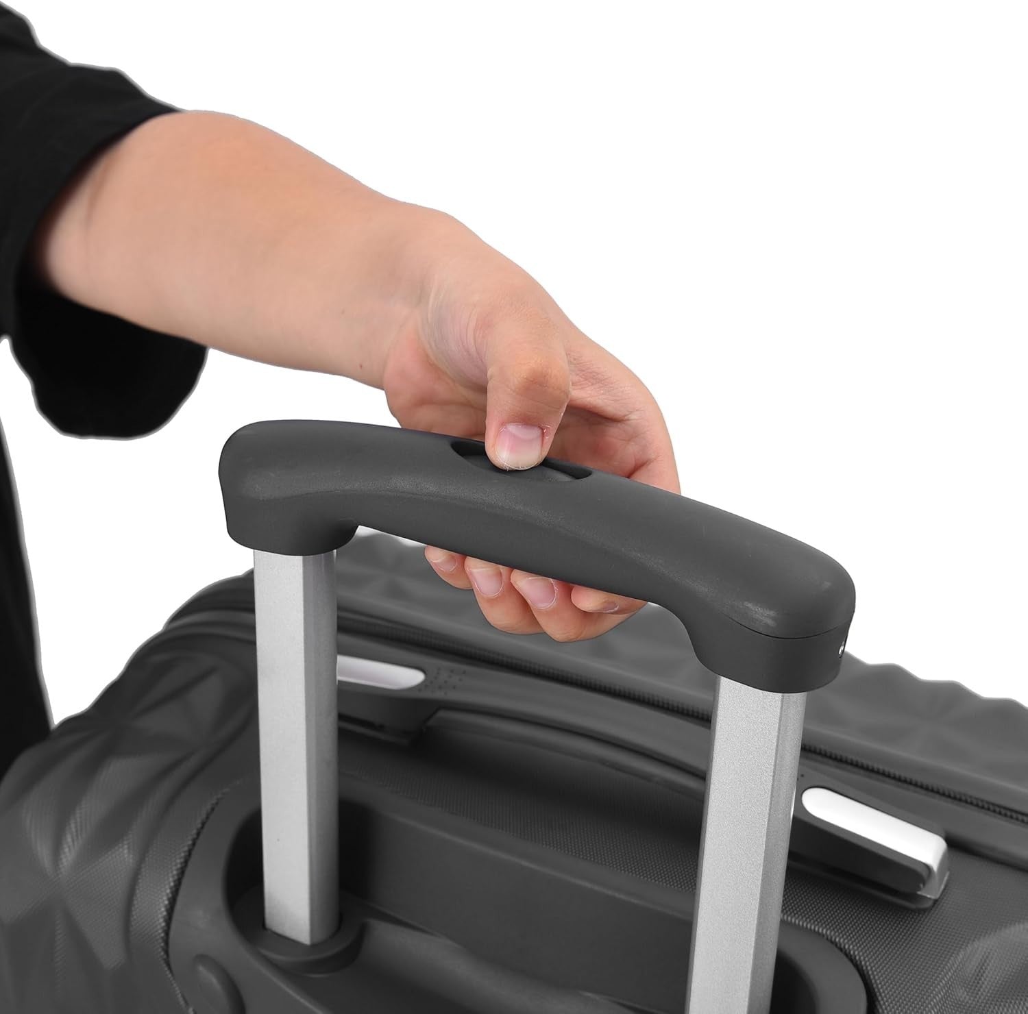 24 Inch Medium ABS Hard Shell Suitcase 4 Spinner Wheels Lock Ash