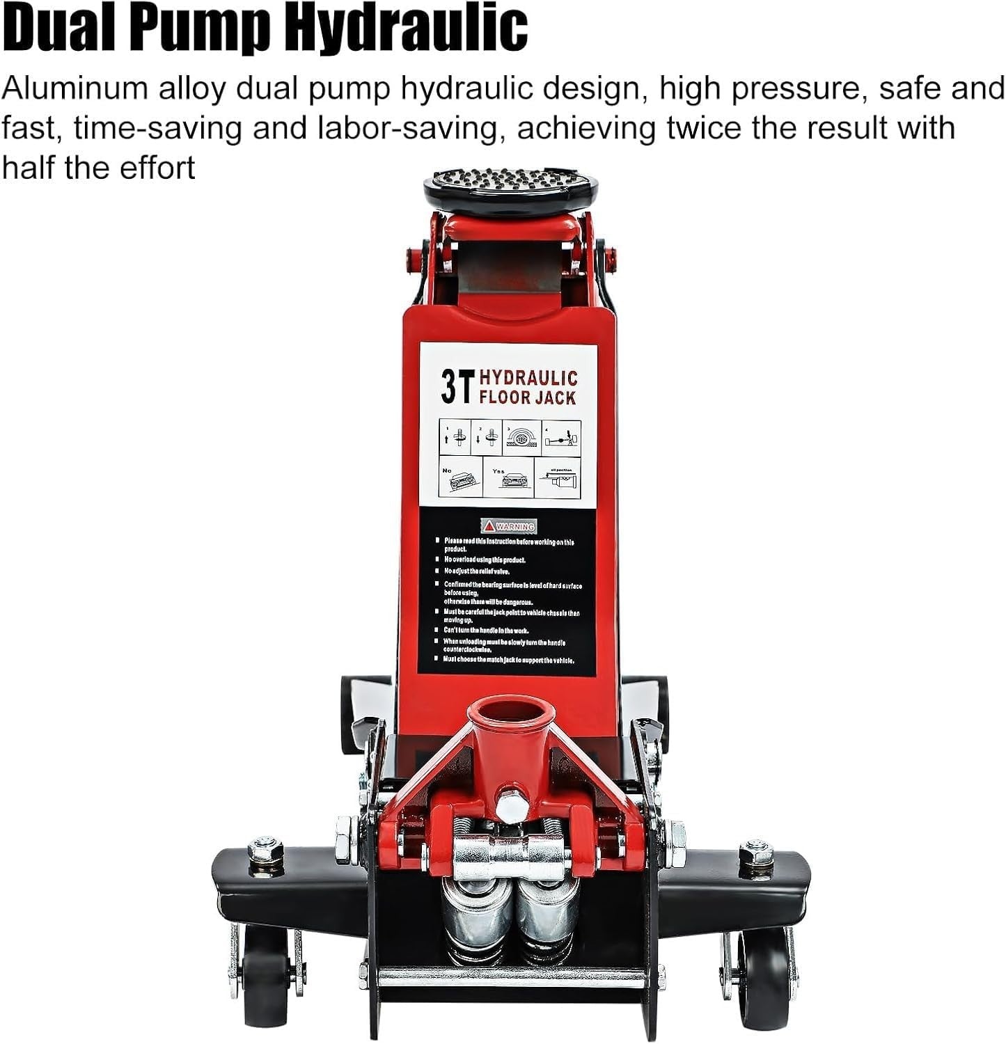 3 Ton Low Profile Trolley Jack Heavy Duty 85–470mm Dual Pump Fast Lift for Cars