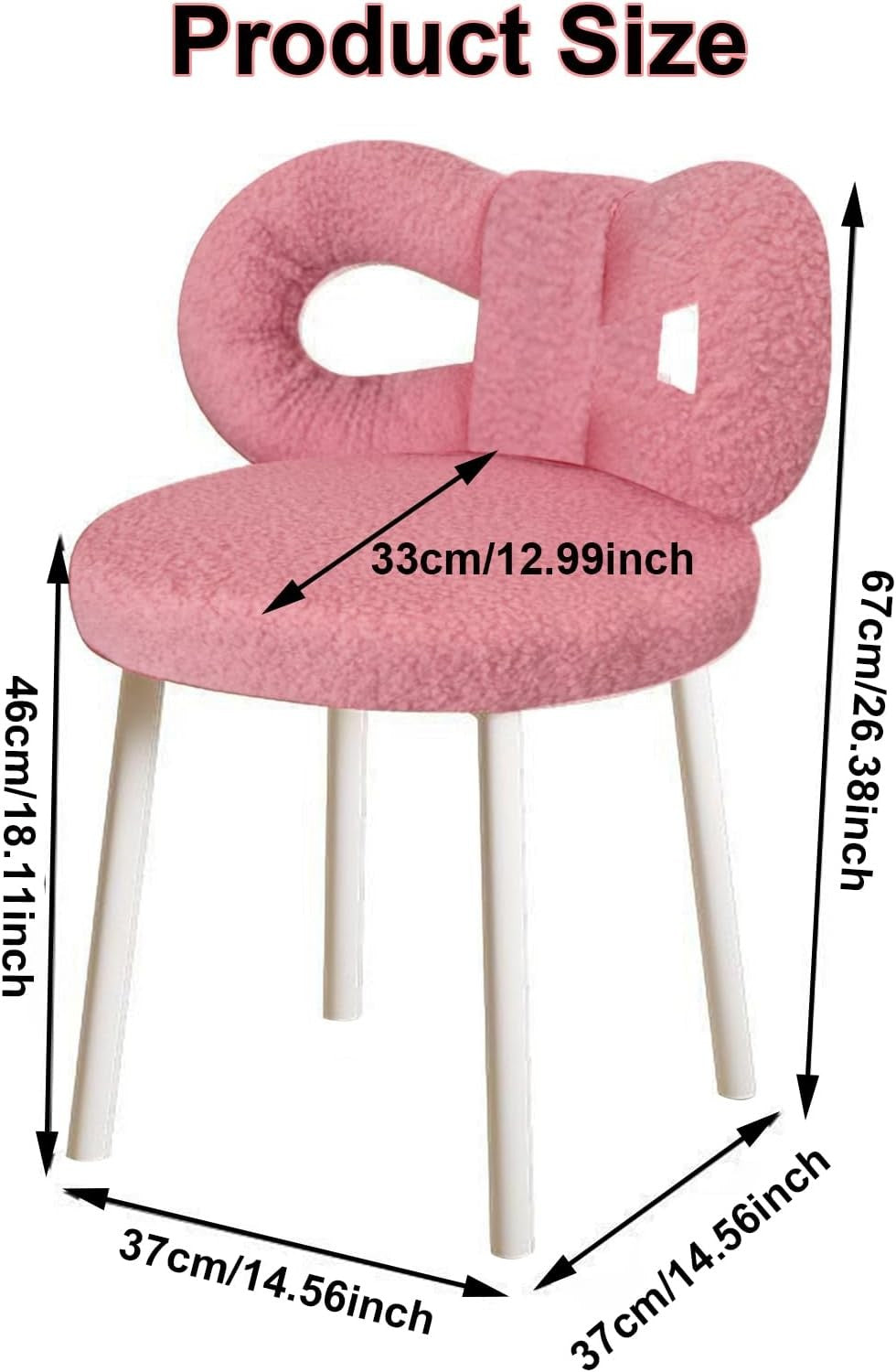 Pink Velvet Vanity Tub Chair Bow Back Accent Bedroom