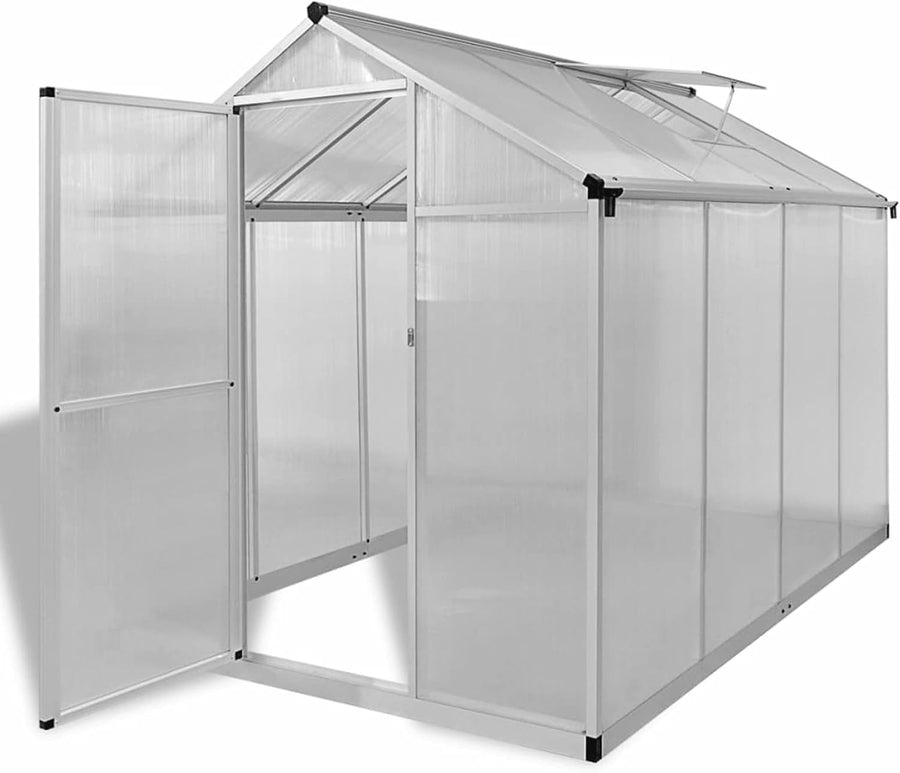 Reinforced Aluminium Greenhouse 4.6m² Polycarbonate Panels Weatherproof