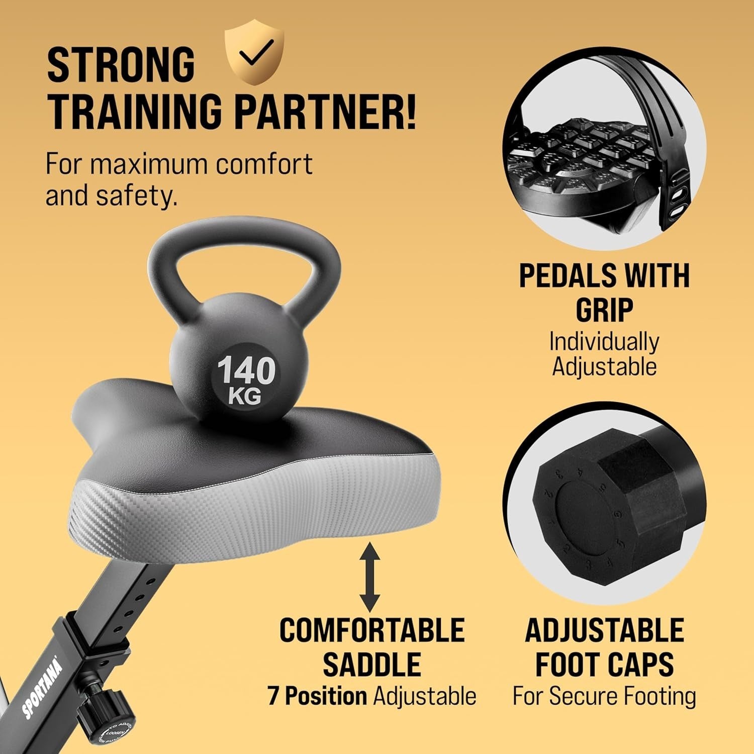 Folding Exercise Bike w/ 16-Level Magnetic Resistance & Fitness Bands 140kg Cap