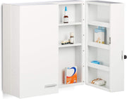 Lockable XXL Medicine Cabinet with 11 Compartments & Magnetic Door