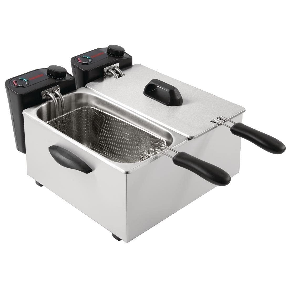 Double Deep Fat Fryer 7L Total 4000W Stainless Steel Dual Tank