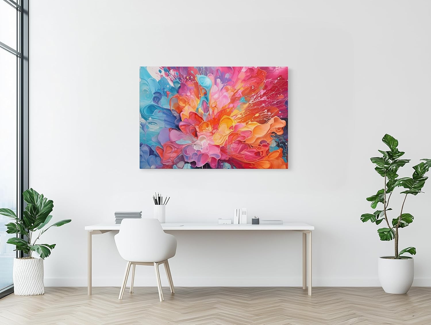 Extra Large Abstract Canvas Wall Art Colourful Print 102x77cm