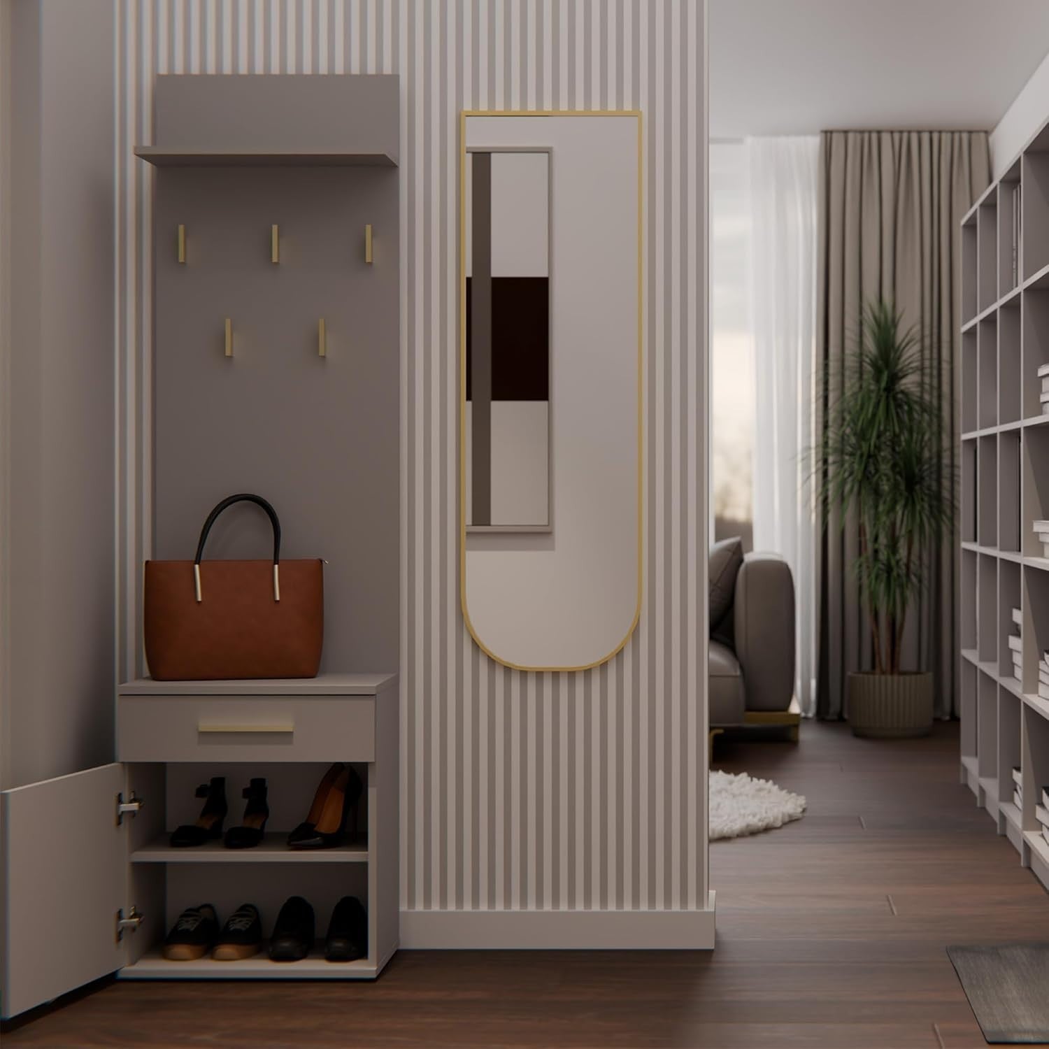 Modern Clay Double Wardrobe with Hooks, Drawers & Shoe Storage 180cm