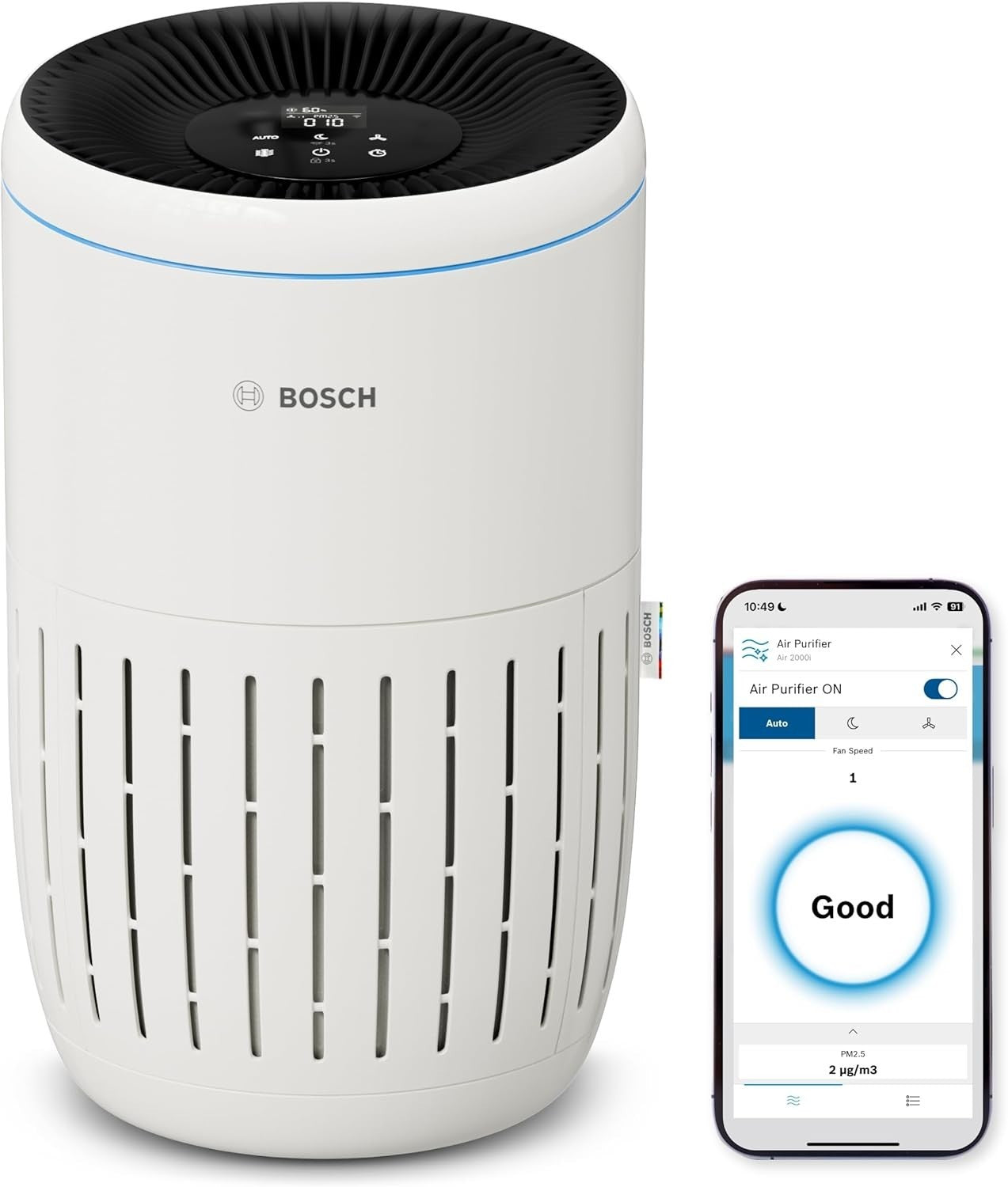 Smart Air Purifier HEPA 37.5m² CADR 180 Quiet Sleep App Control
