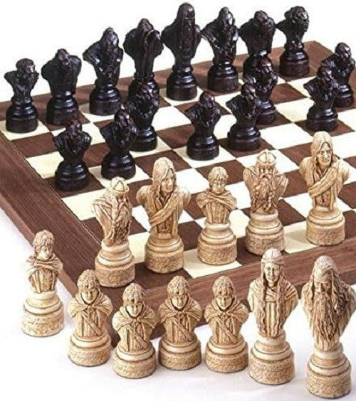 Heavy Resin 32pc Fantasy Chess Pieces Set Collector Display Ornamental Gift