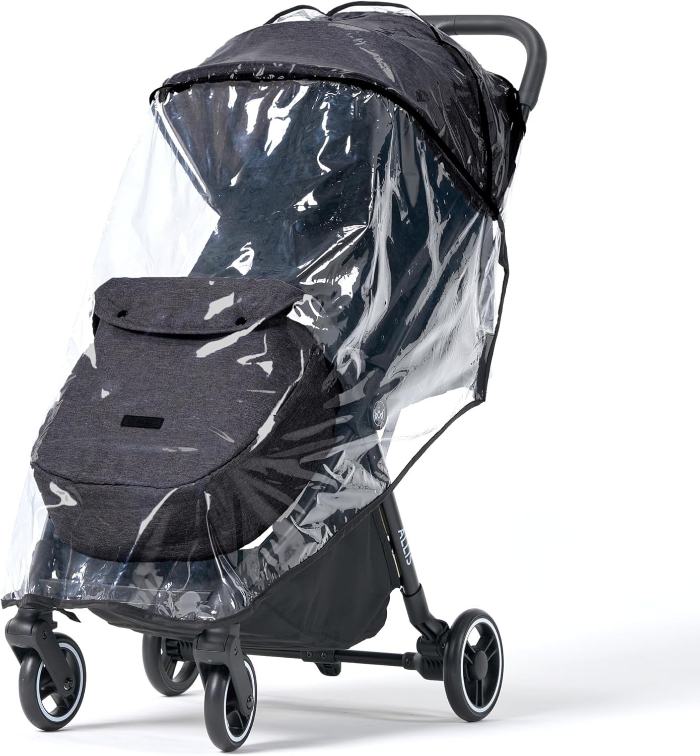 Automatic-Folding Baby Stroller Black with Footmuff Raincover & Changing Bag