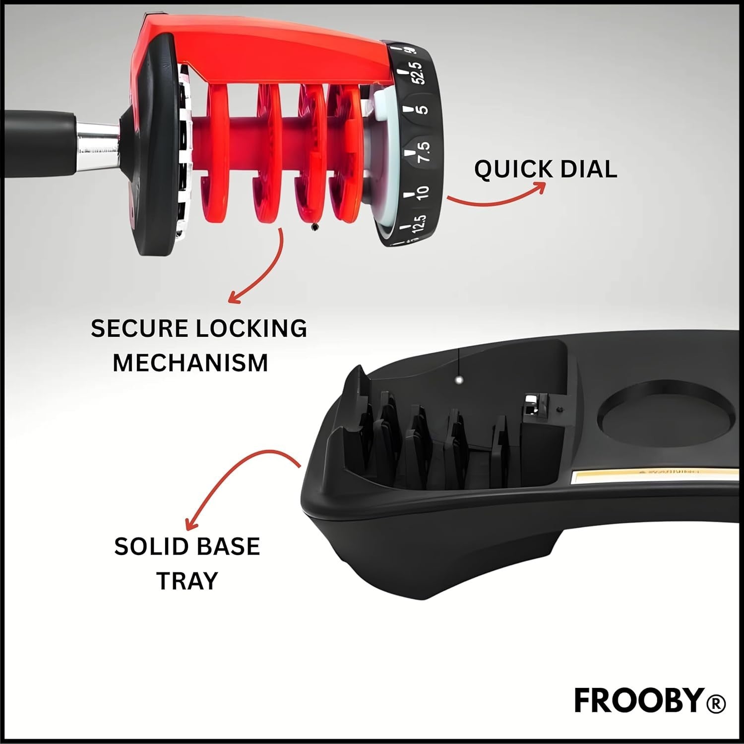 24kg Adjustable Dumbbell 15-in-1 Quick Dial Space Saving Home Gym Weight