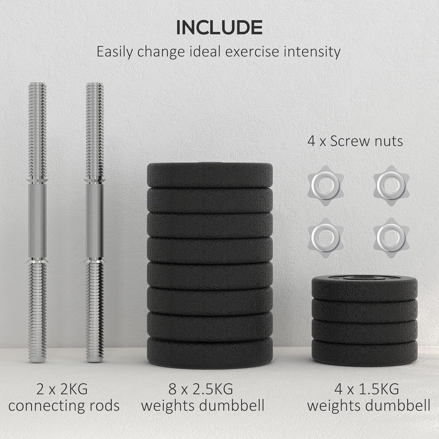 Adjustable Dumbbell Set 20kg 25kg 30kg Home Gym Hand Weights
