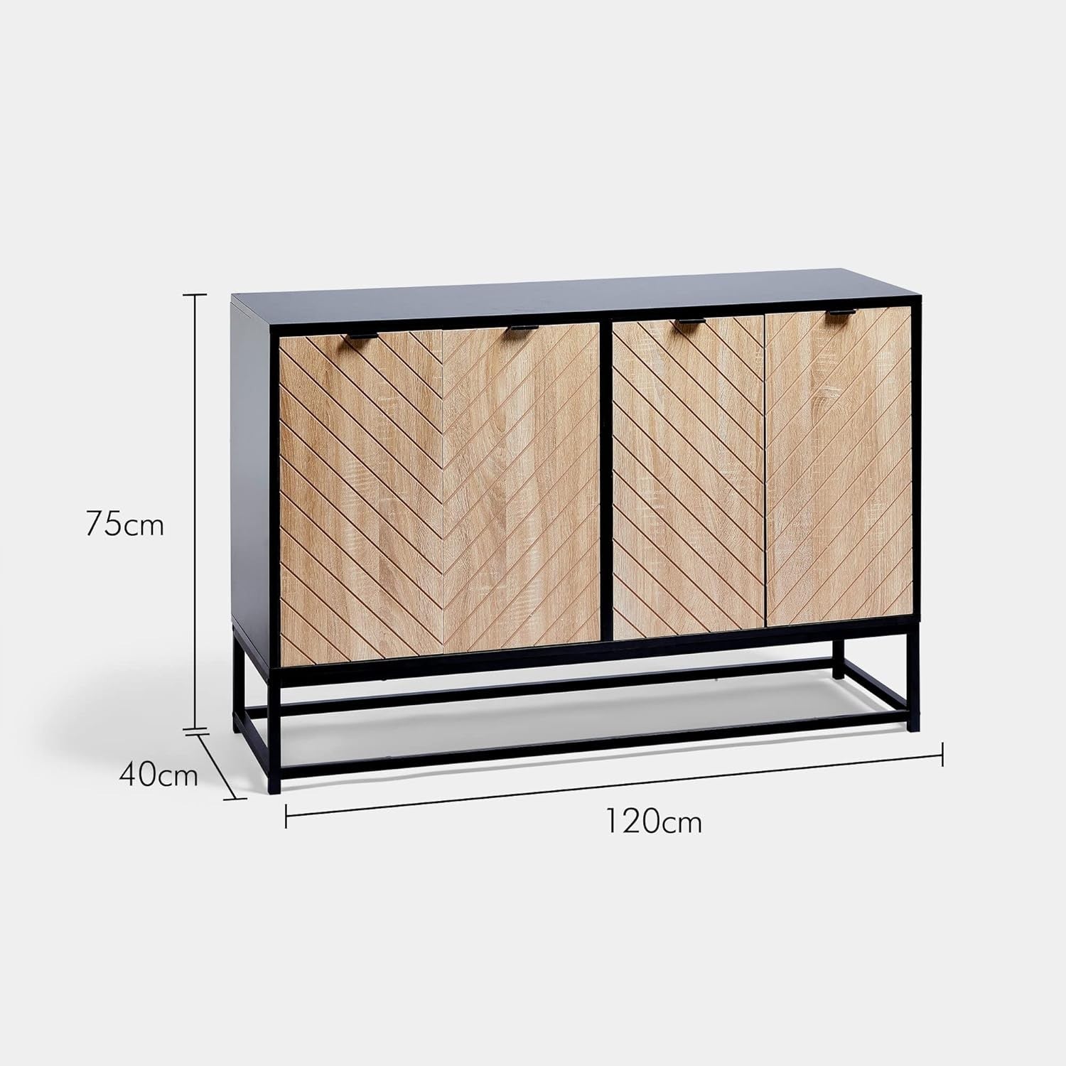 Modern Industrial Sideboard Cabinet with 4 Doors & Large Storage for Home Bar