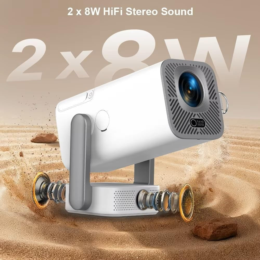 1080P Smart Projector Android WiFi 6 Bluetooth 4K 3D Outdoor