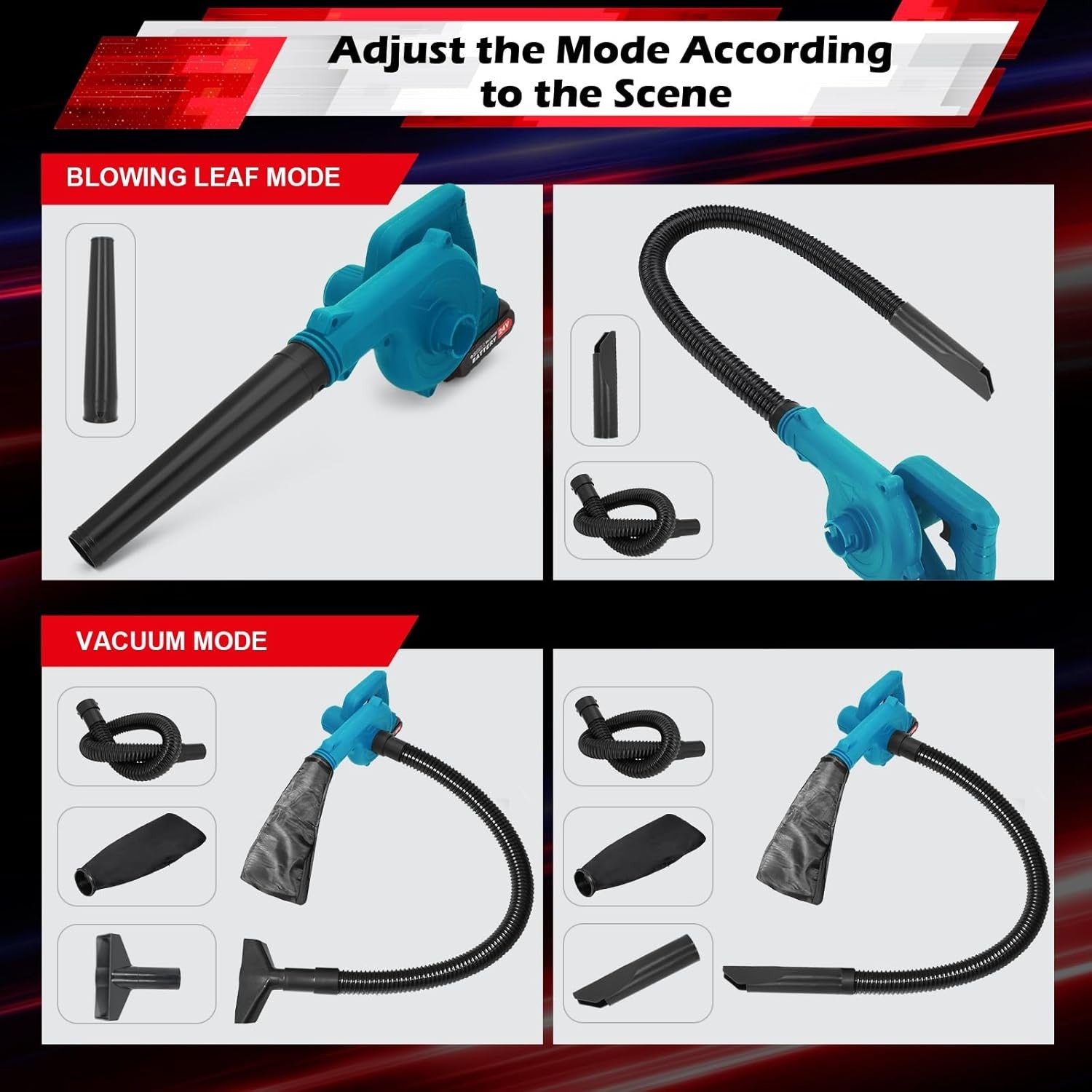 Cordless Leaf Blower 21V Dual Battery Lightweight Electric Garden Cleaner