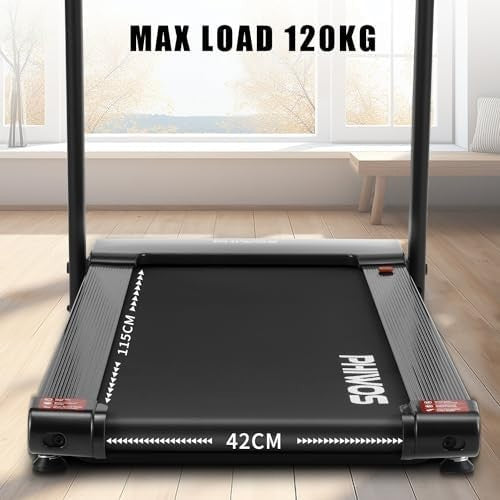 Folding Treadmill 12km/h Quiet Motor LED Display Bluetooth Wide Belt Home Gym